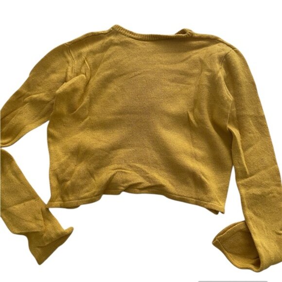 Brandy Melville Mustard Yellow "Francesca" Cropped Knit Sweater - Picture 5 of 7